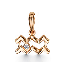 Подвеска из красного золота с бриллиантом