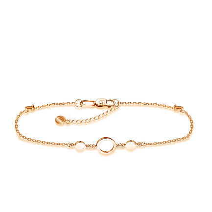 Браслет на ногу декоративный из красного золота, плетение якорное