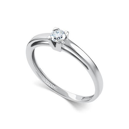 Кольцо из белого золота с бриллиантом