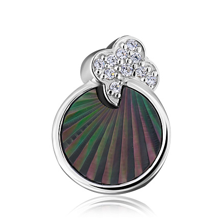 Подвеска из серебра с перламутром, фианитом