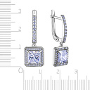 Серьги с английским замком из серебра с фианитом