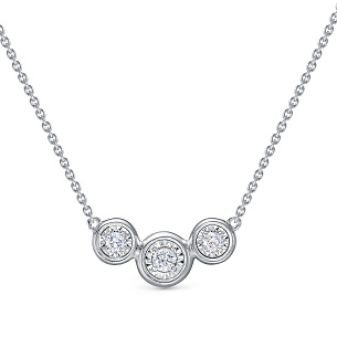 Колье из белого золота с бриллиантом