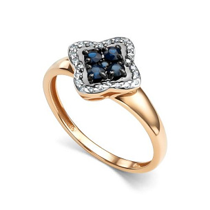 Кольцо из красного золота с бриллиантом