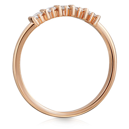 Кольцо из красного золота с бриллиантами