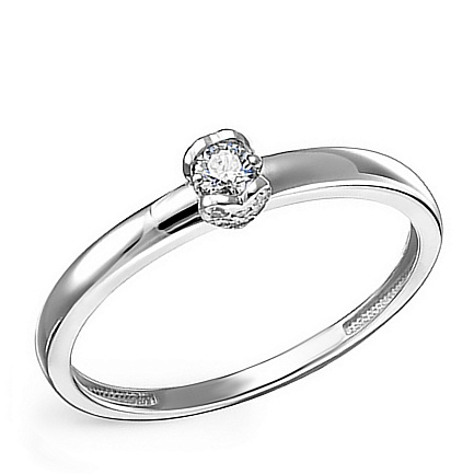 Кольцо из белого золота с бриллиантами