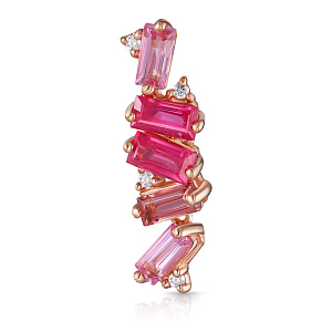 Подвеска из красного золота с бриллиантами, сапфиром