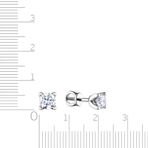 Серьги Пусеты из белого золота с бриллиантами