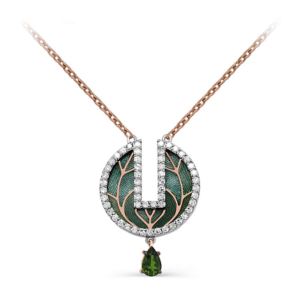 Колье из красного золота с бриллиантами