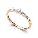 Кольцо из красного золота с бриллиантами