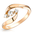 Кольцо из красного золота с бриллиантами