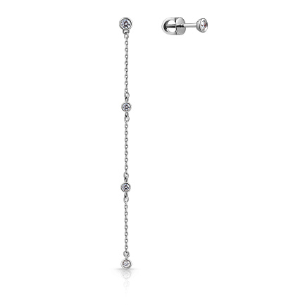 Пусеты из белого золота с бриллиантами