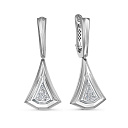 Серьги с английским замком из белого золота с бриллиантами