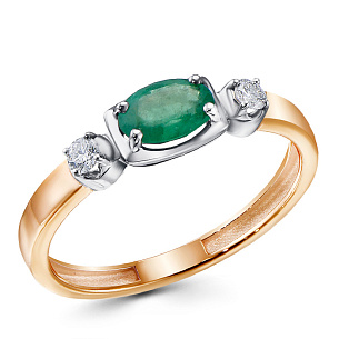 Кольцо из красного золота с бриллиантом