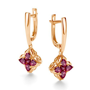 Серьги с английским замком из красного золота