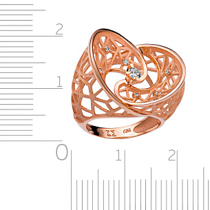 Кольцо из красного золота с бриллиантом