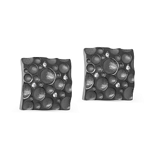 Серьги с английским замком из серебра с фианитом