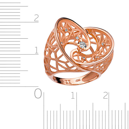 Кольцо из красного золота с бриллиантами