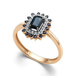 Кольцо из красного золота с бриллиантом