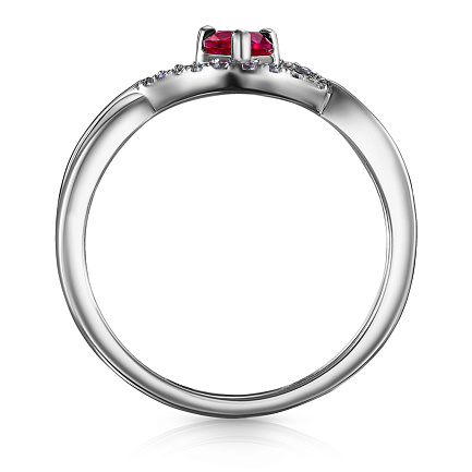 Кольцо из серебра с фианитом