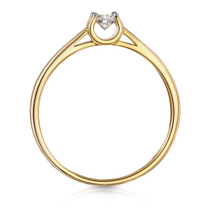 Кольцо из красного золота с фианитом