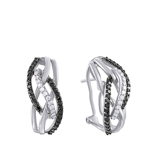 Серьги из белого золота с бриллиантами