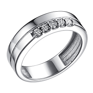 Кольцо из серебра с бриллиантом