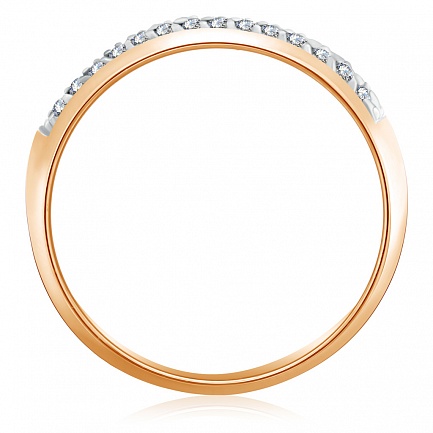 Кольцо из красного золота с фианитом