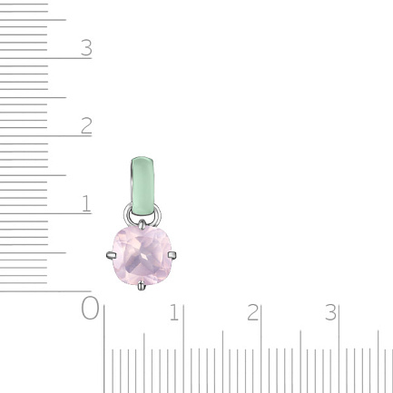 Подвеска из серебра с кварцем, эмалью