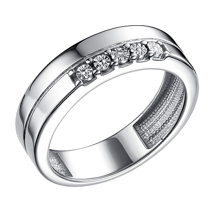 Кольцо из серебра с бриллиантом