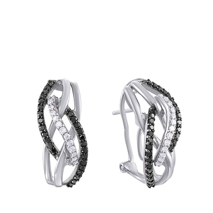 Серьги из белого золота с бриллиантами