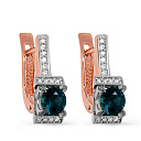 Серьги с английским замком из красного золота с бриллиантами