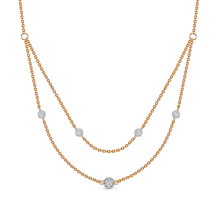 Колье из красного золота с бриллиантами