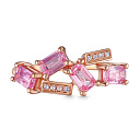 Кольцо из красного золота с бриллиантами, сапфиром