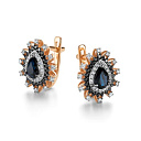 Серьги с английским замком из красного золота с бриллиантами