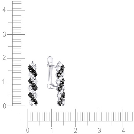 Серьги с английским замком из белого золота с бриллиантами
