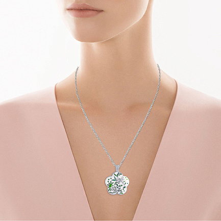 Подвеска из серебра с фианитом, эмалью