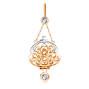 Подвеска из красного золота с фианитом