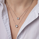 Колье из белого золота с бриллиантами, плетение якорное