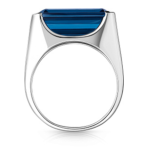 Кольцо из белого золота с лондон топазом