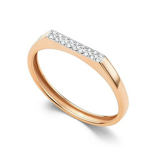 Кольцо из красного золота с бриллиантом