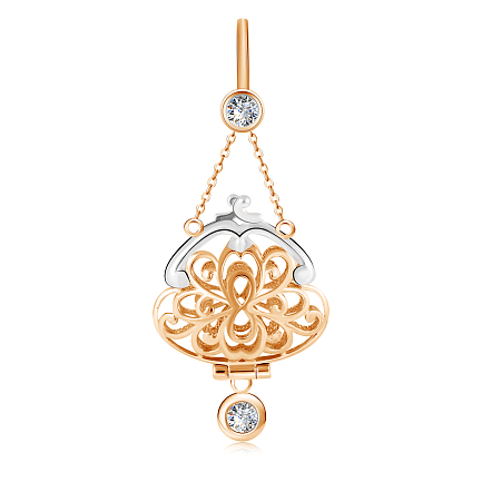 Подвеска из красного золота с фианитом