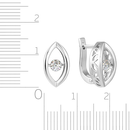 Серьги с английским замком из белого золота с бриллиантами