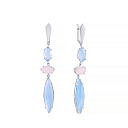 Серьги с английским замком из серебра с кварцем