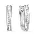 Серьги с английским замком из белого золота с бриллиантами