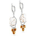 Серьги с английским замком из белого золота с бриллиантами