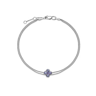 Браслет из белого золота с танзанитом