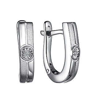 Серьги с английским замком из серебра