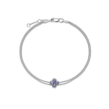 Браслет из белого золота с бриллиантами, танзанитом
