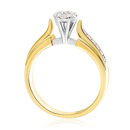 Кольцо из желтого золота с бриллиантами