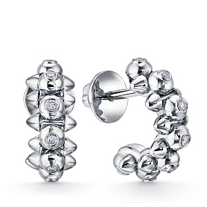 Серьги из белого золота с бриллиантами